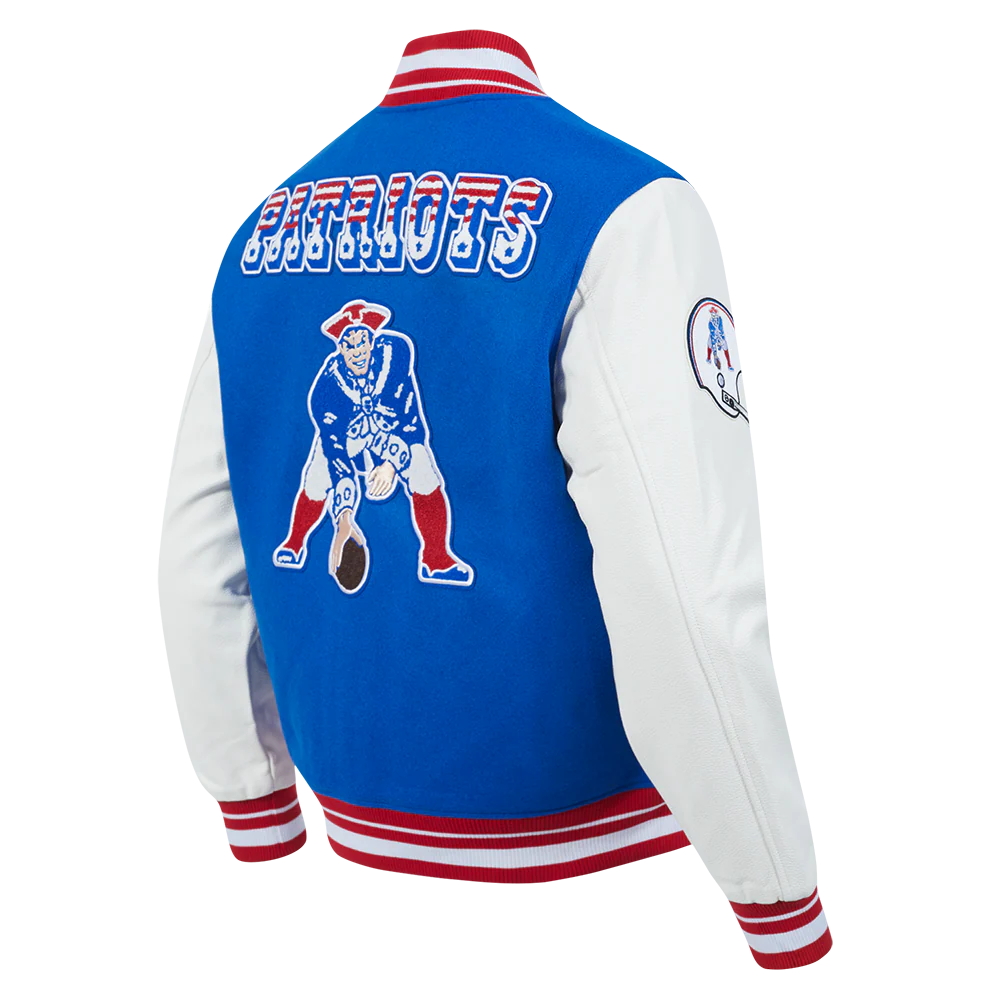 NFL NEW ENGLAND PATRIOTS RETRO CLASSIC MEN'S RIB WOOL VARSITY JACKET