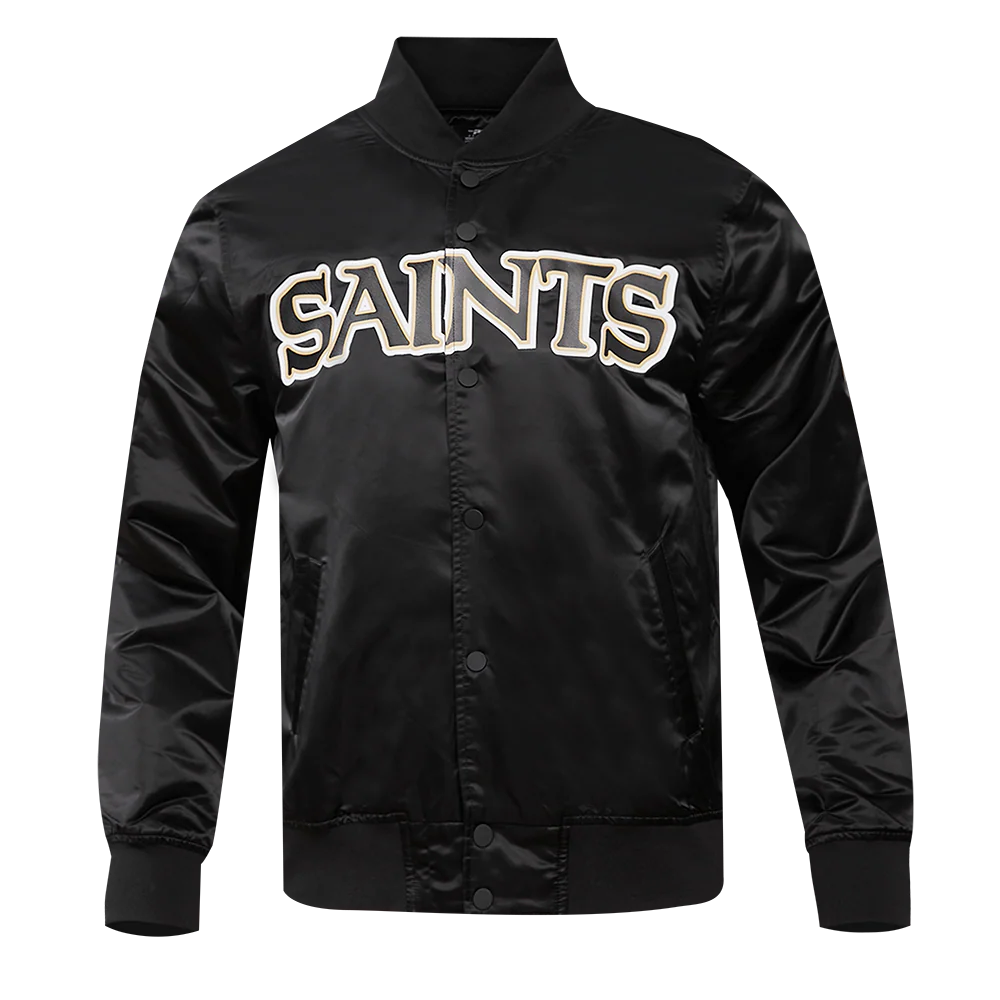 NFL NEW ORLEANS SAINTS BIG LOGO MEN'S SATIN JACKET