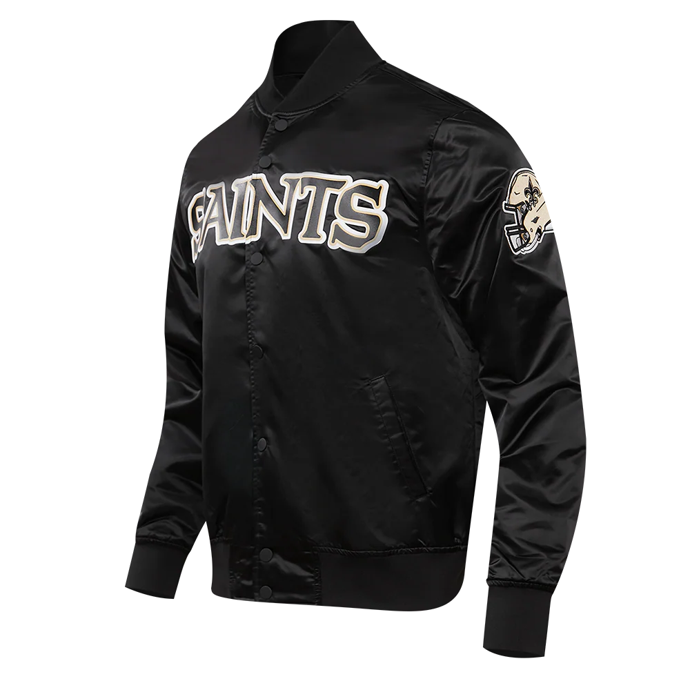 NFL NEW ORLEANS SAINTS BIG LOGO MEN'S SATIN JACKET