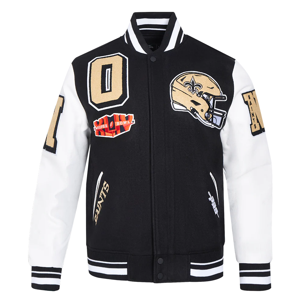 NFL NEW ORLEANS SAINTS MASHUP MEN'S RIB WOOL VARSITY JACKET
