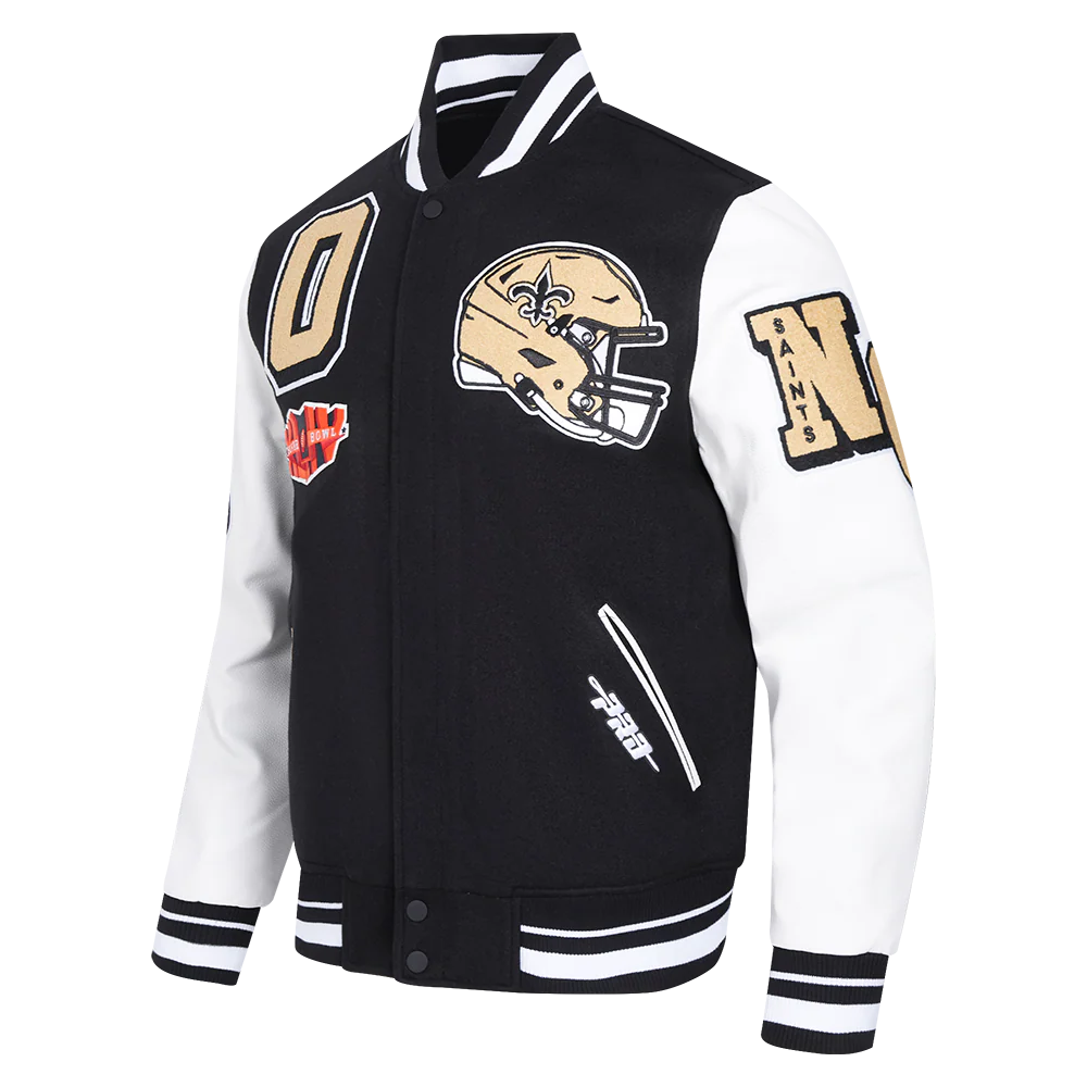 NFL NEW ORLEANS SAINTS MASHUP MEN'S RIB WOOL VARSITY JACKET