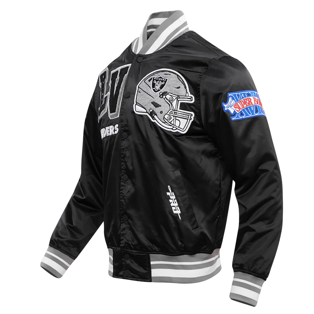 NFL LAS VEGAS RAIDERS MASHUP MEN'S RIB SATIN JACKET