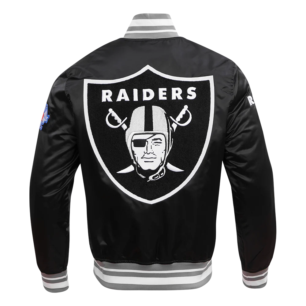 NFL LAS VEGAS RAIDERS MASHUP MEN'S RIB SATIN JACKET
