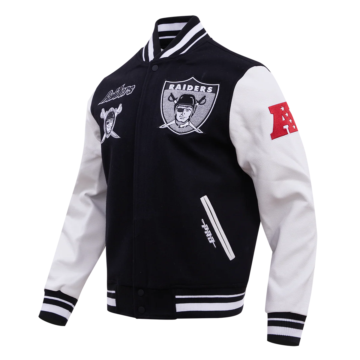 NFL LAS VEGAS RAIDERS RETRO CLASSIC MEN'S RIB WOOL VARSITY JACKET