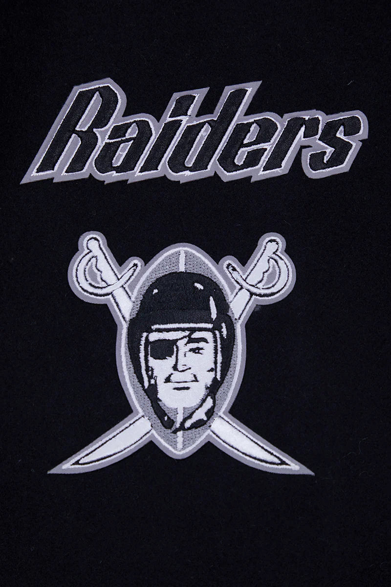 NFL LAS VEGAS RAIDERS RETRO CLASSIC MEN'S RIB WOOL VARSITY JACKET