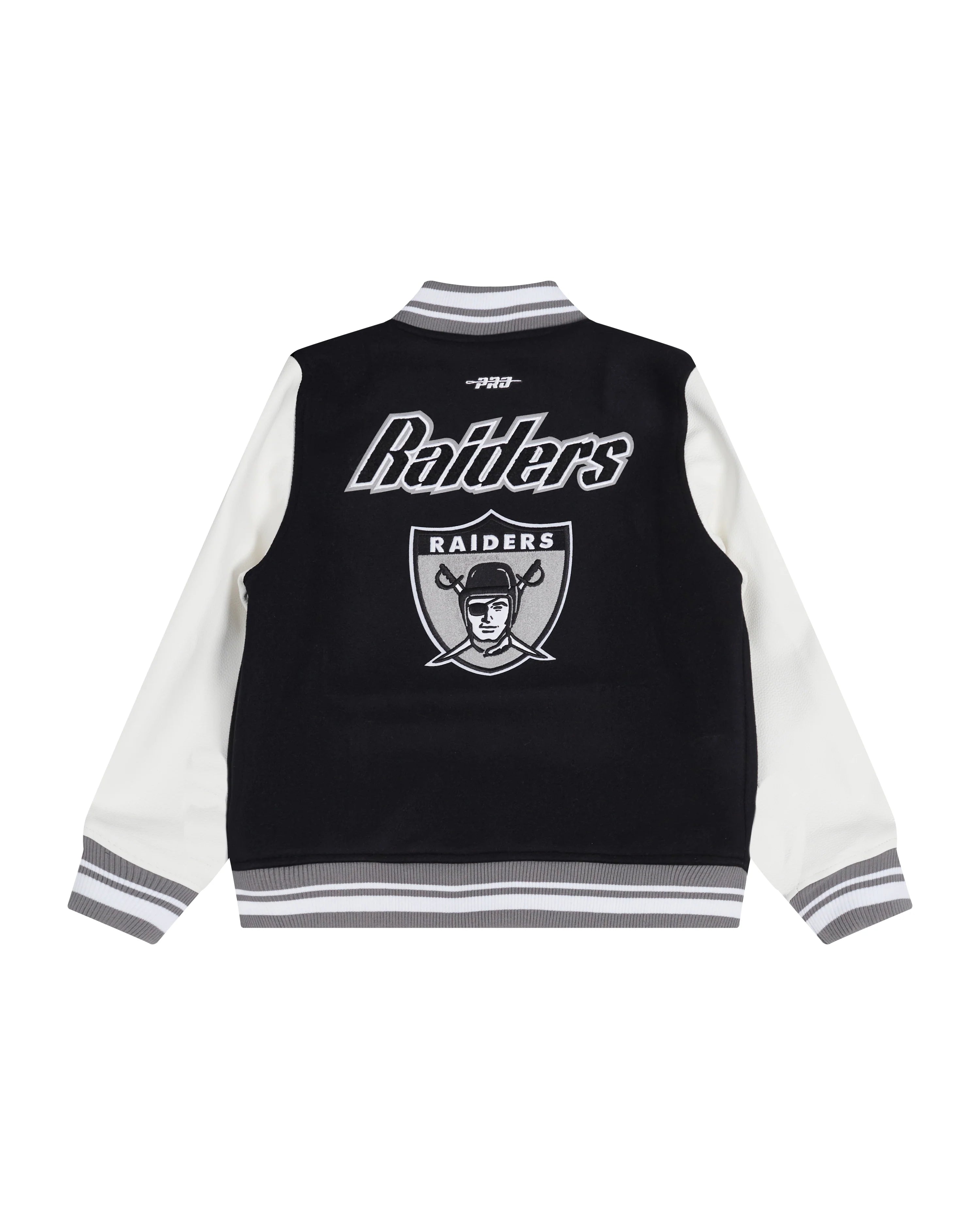 NFL LAS VEGAS RAIDERS RETRO CLASSIC BIG BOYS RIB WOOL VARSITY JACKET