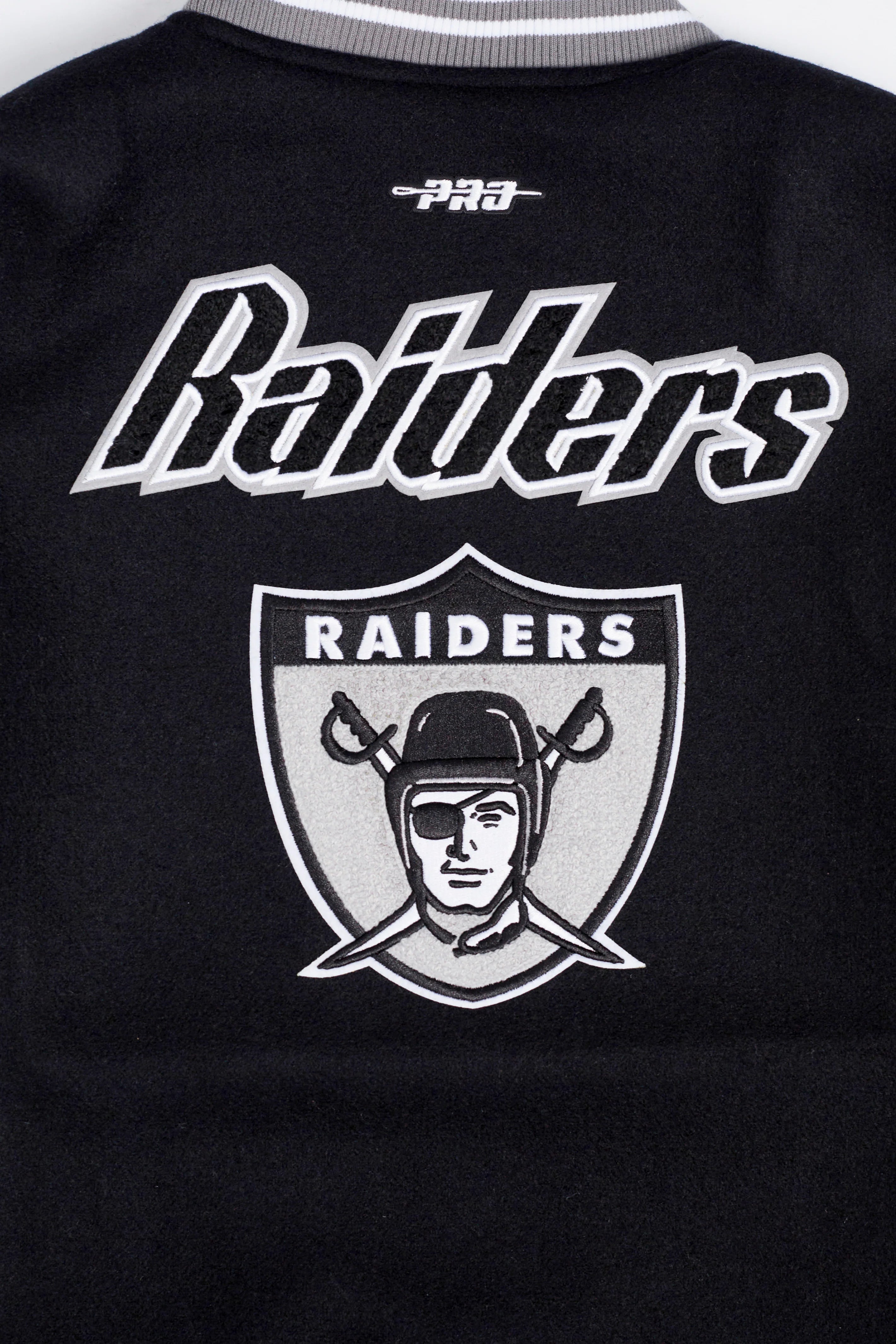 NFL LAS VEGAS RAIDERS RETRO CLASSIC BIG BOYS RIB WOOL VARSITY JACKET