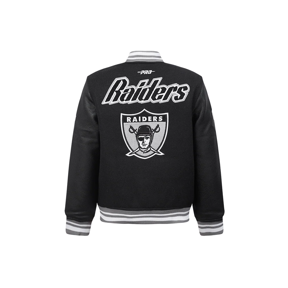 NFL LAS VEGAS RAIDERS RETRO CLASSIC LITTLE BOYS RIB WOOL VARSITY JACKET