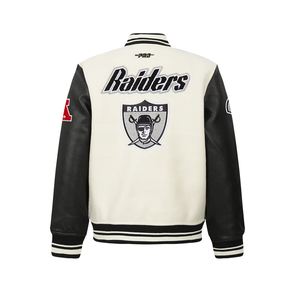 NFL LAS VEGAS RAIDERS RETRO CLASSIC LITTLE BOYS RIB WOOL VARSITY JACKET