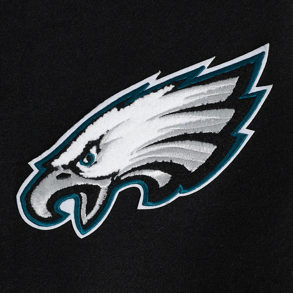 NFL PHILADELPHIA EAGLES TURN IT UP MEN'S RIB WOOL VARSITY JACKET