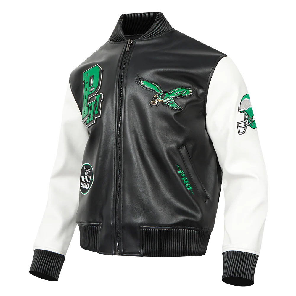 NFL PHILADELPHIA EAGLES BEST OF MEN'S LEATHER VARSITY JACKET