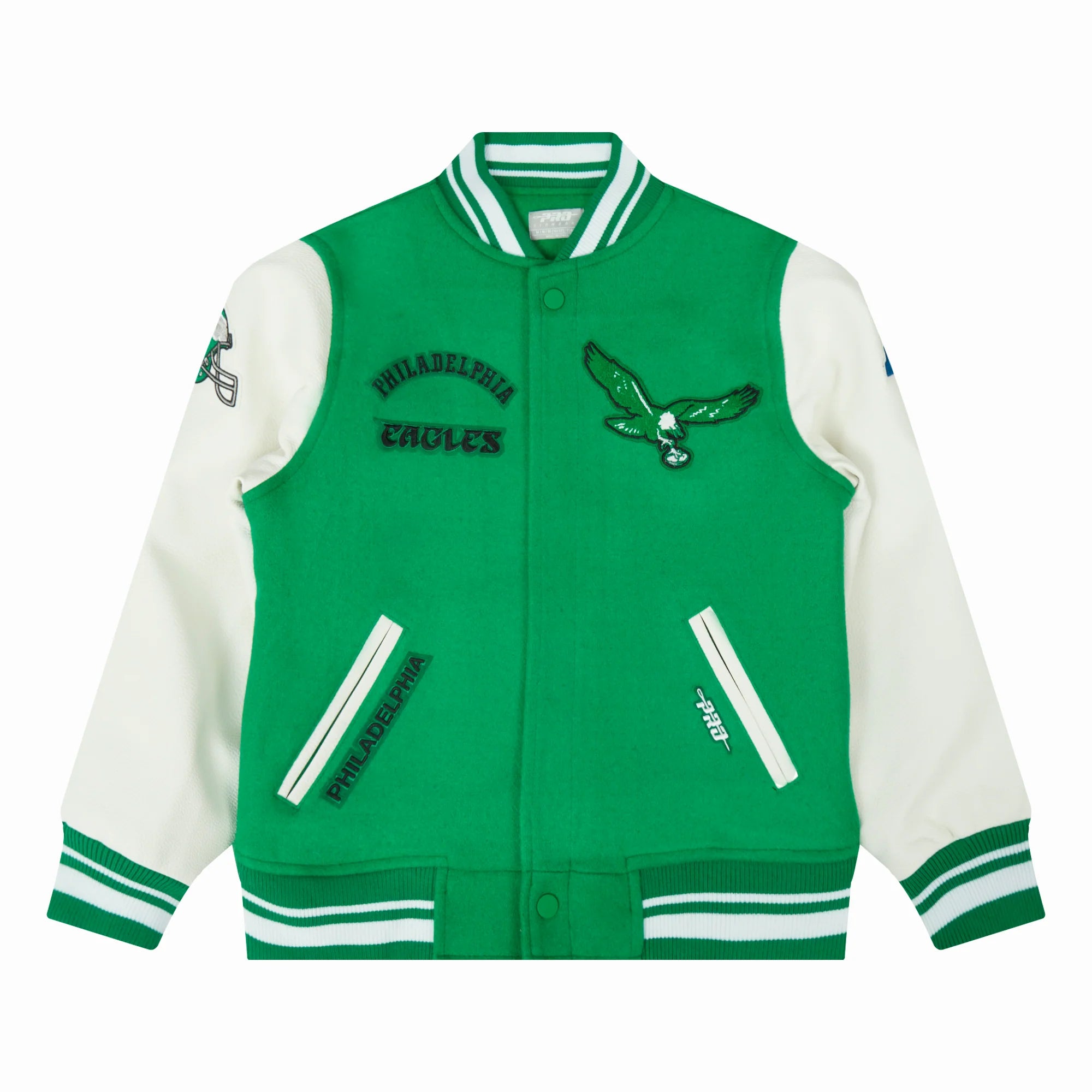 NFL PHILADELPHIA EAGLES RETRO CLASSIC BIG BOYS RIB WOOL VARSITY JACKET