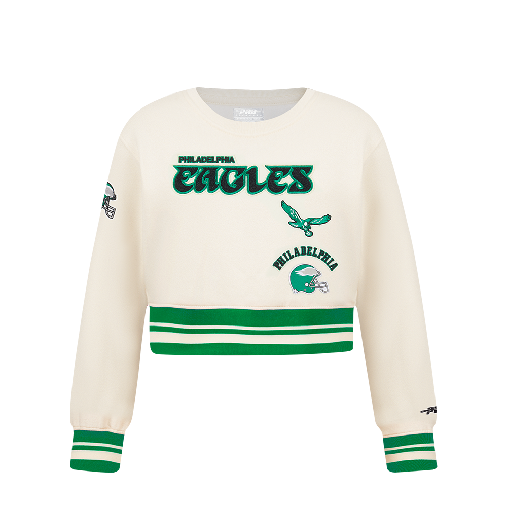 NFL PHILADELPHIA EAGLES RETRO CLASSIC BIG GIRLS RIB FLEECE CREWNECK