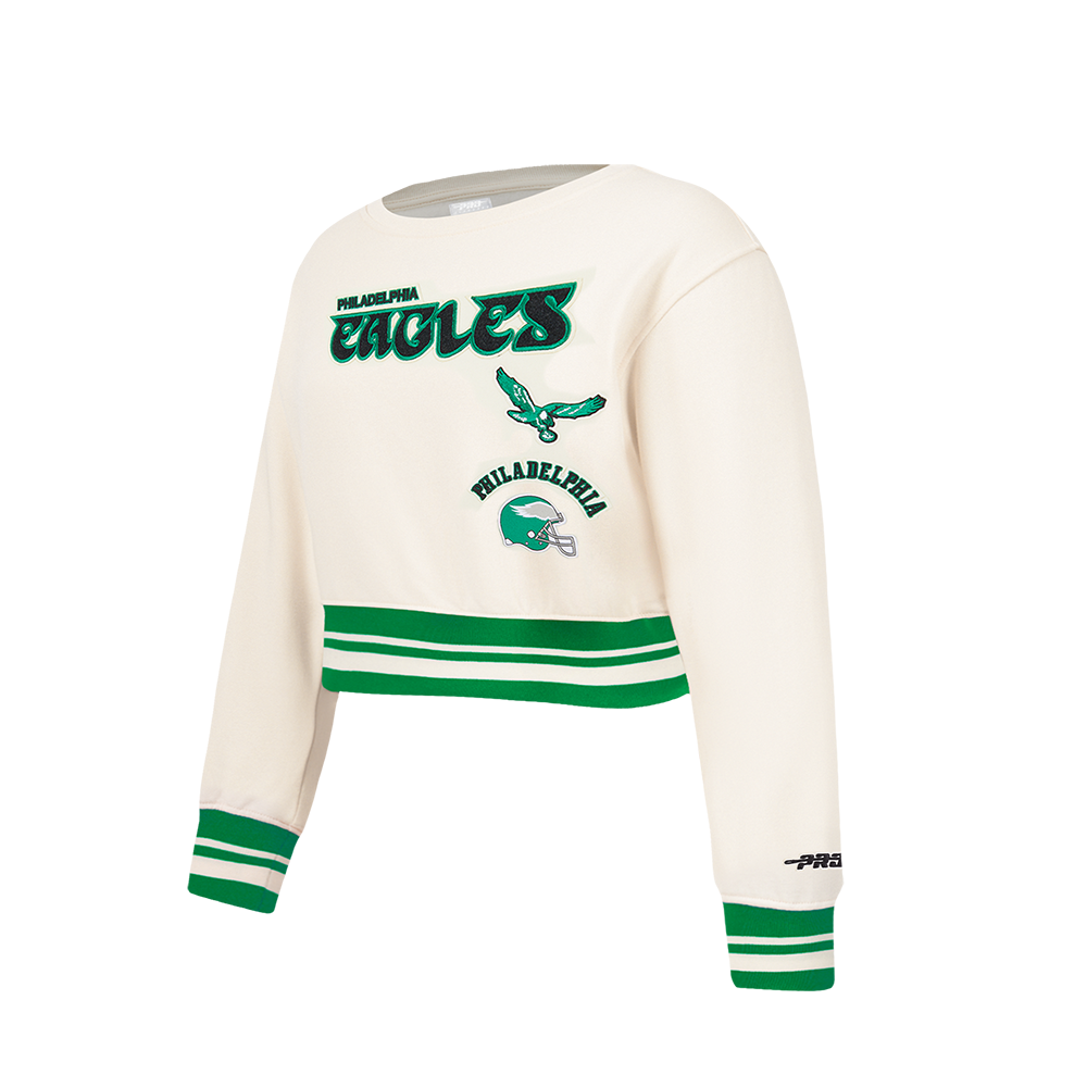 NFL PHILADELPHIA EAGLES RETRO CLASSIC BIG GIRLS RIB FLEECE CREWNECK