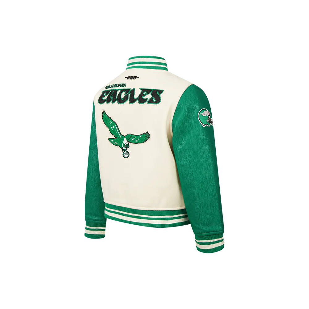 NFL PHILADELPHIA EAGLES RETRO CLASSIC LITTLE BOYS RIB WOOL VARSITY JACKET
