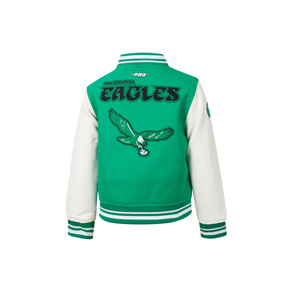 NFL PHILADELPHIA EAGLES RETRO CLASSIC LITTLE BOYS RIB WOOL VARSITY JACKET