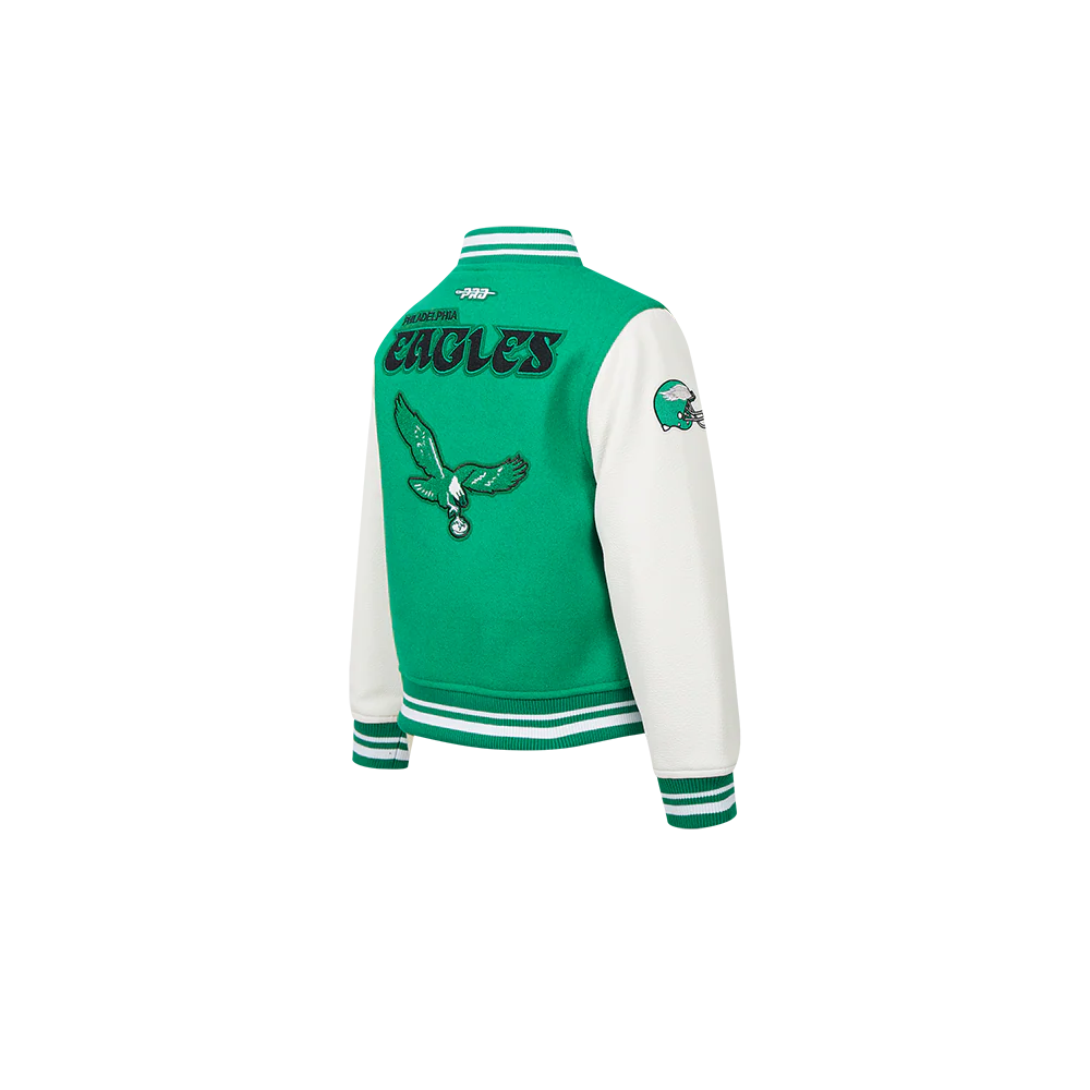 NFL PHILADELPHIA EAGLES RETRO CLASSIC TODDLER BOYS RIB WOOL VARSITY JACKET