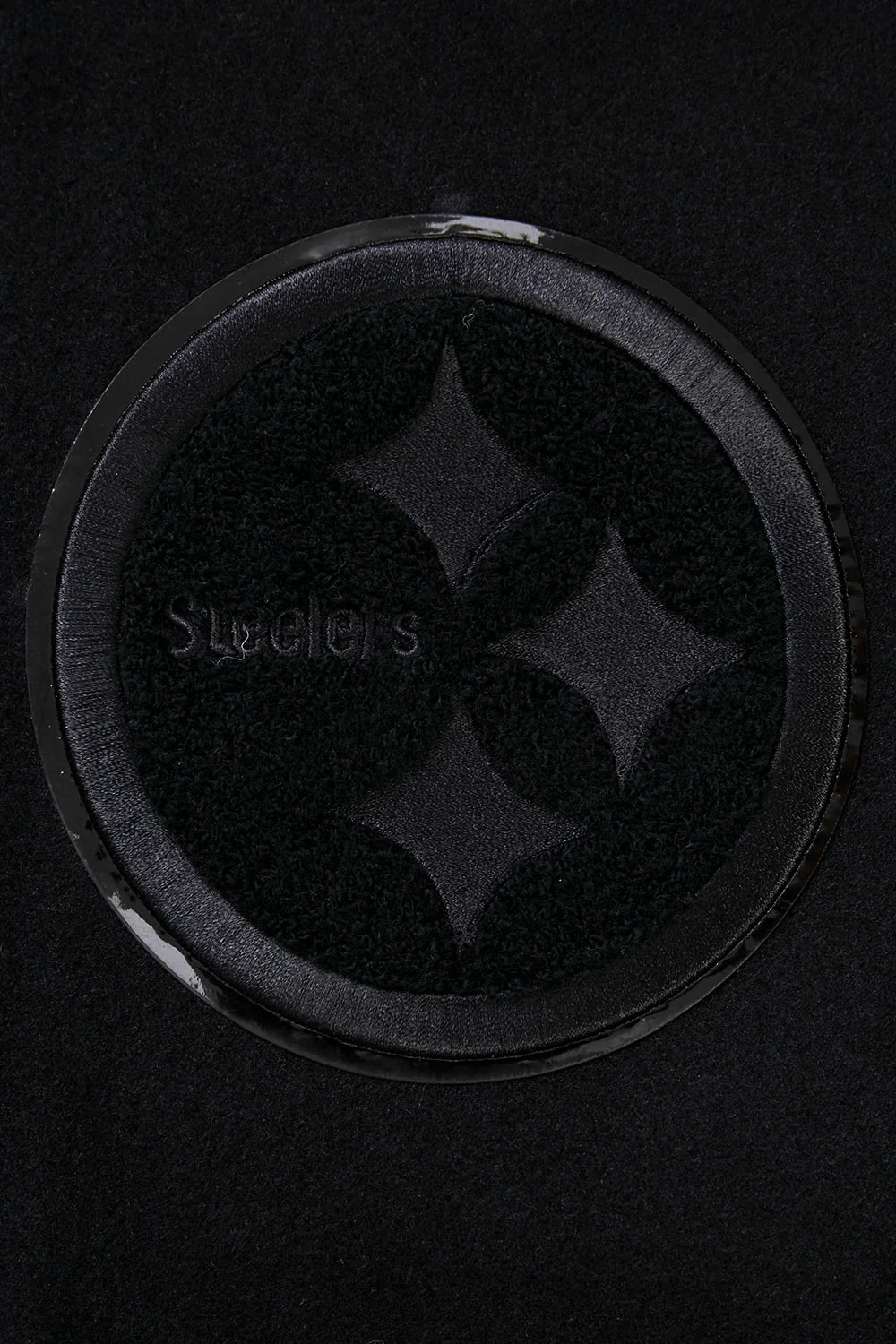 NFL PITTSBURGH STEELERS TRIPLE BLACK MEN'S MEN'S WOOL VARSITY JACKET