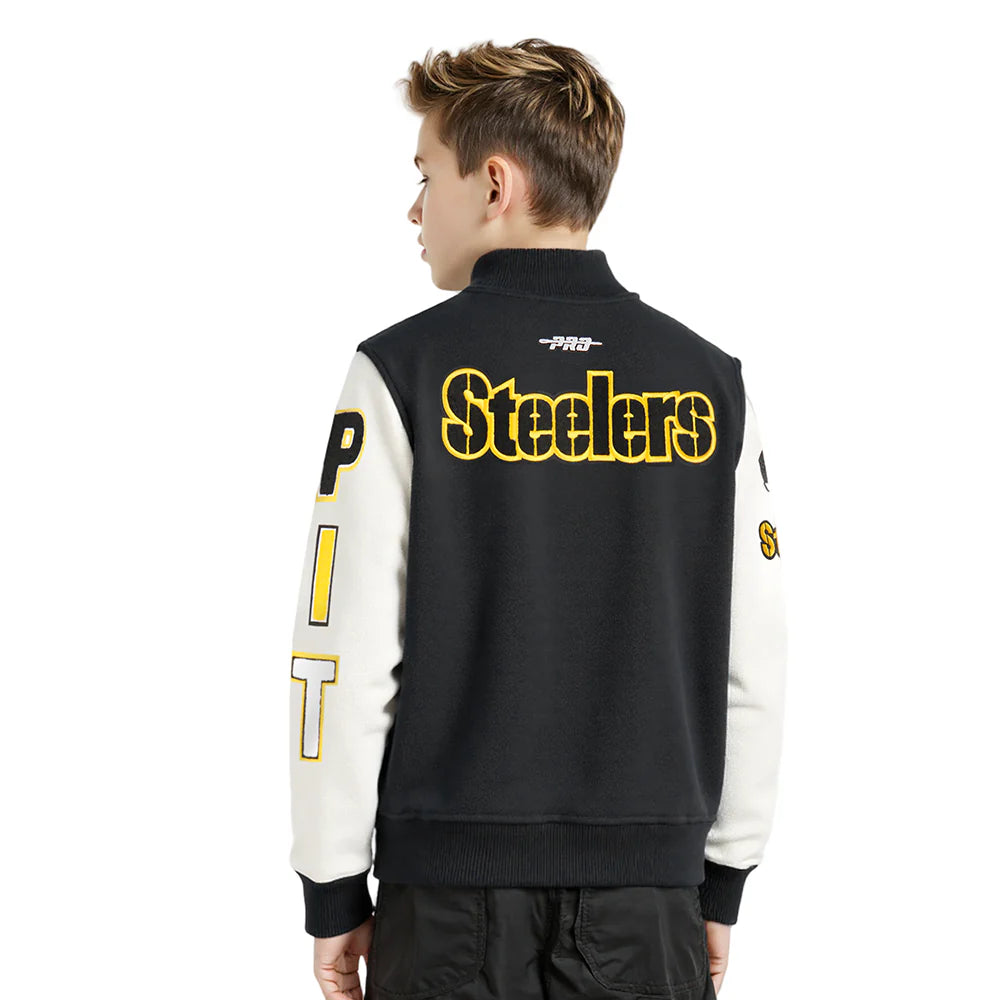 NFL PITTSBURGH STEELERS CLASSIC BIG BOYS WOOL VARSITY JACKET