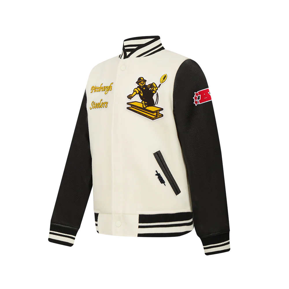 NFL PITTSBURGH STEELERS RETRO CLASSIC BIG BOYS RIB WOOL VARSITY JACKET