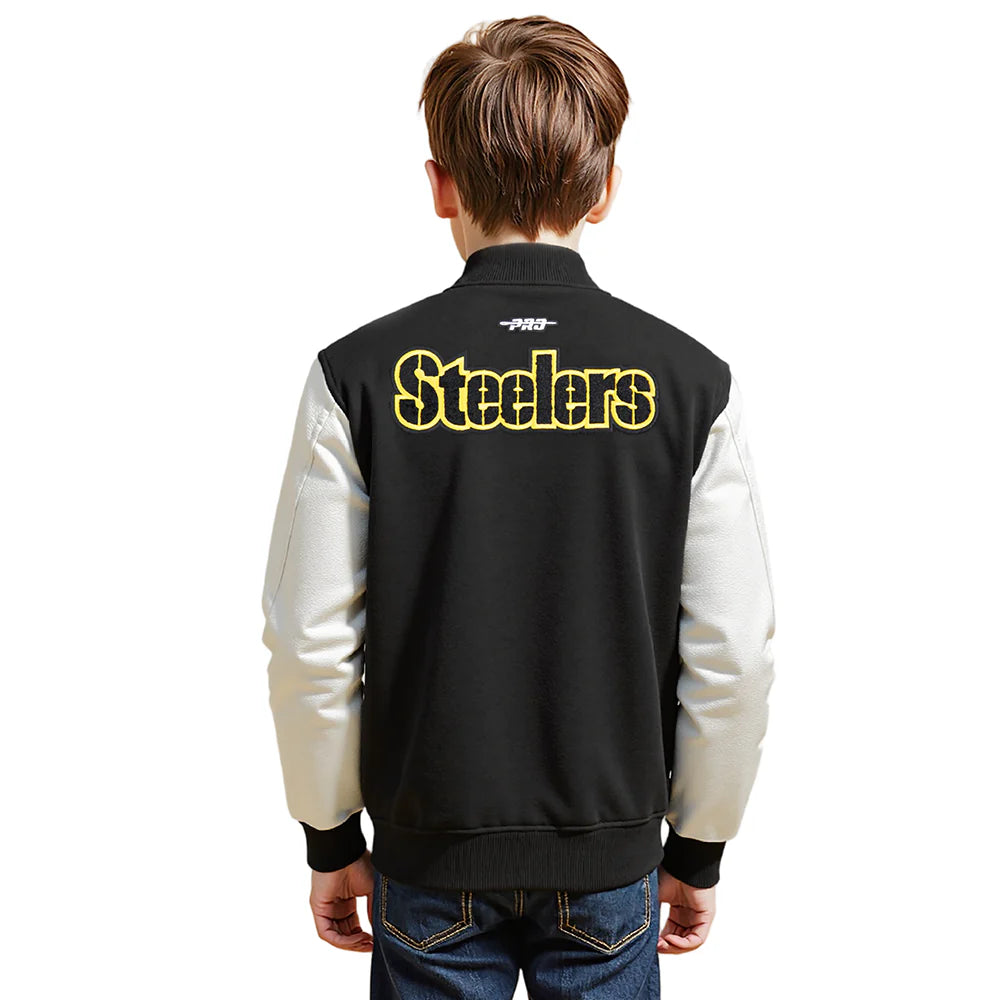 NFL PITTSBURGH STEELERS CLASSIC LITTLE BOYS WOOL VARSITY JACKET
