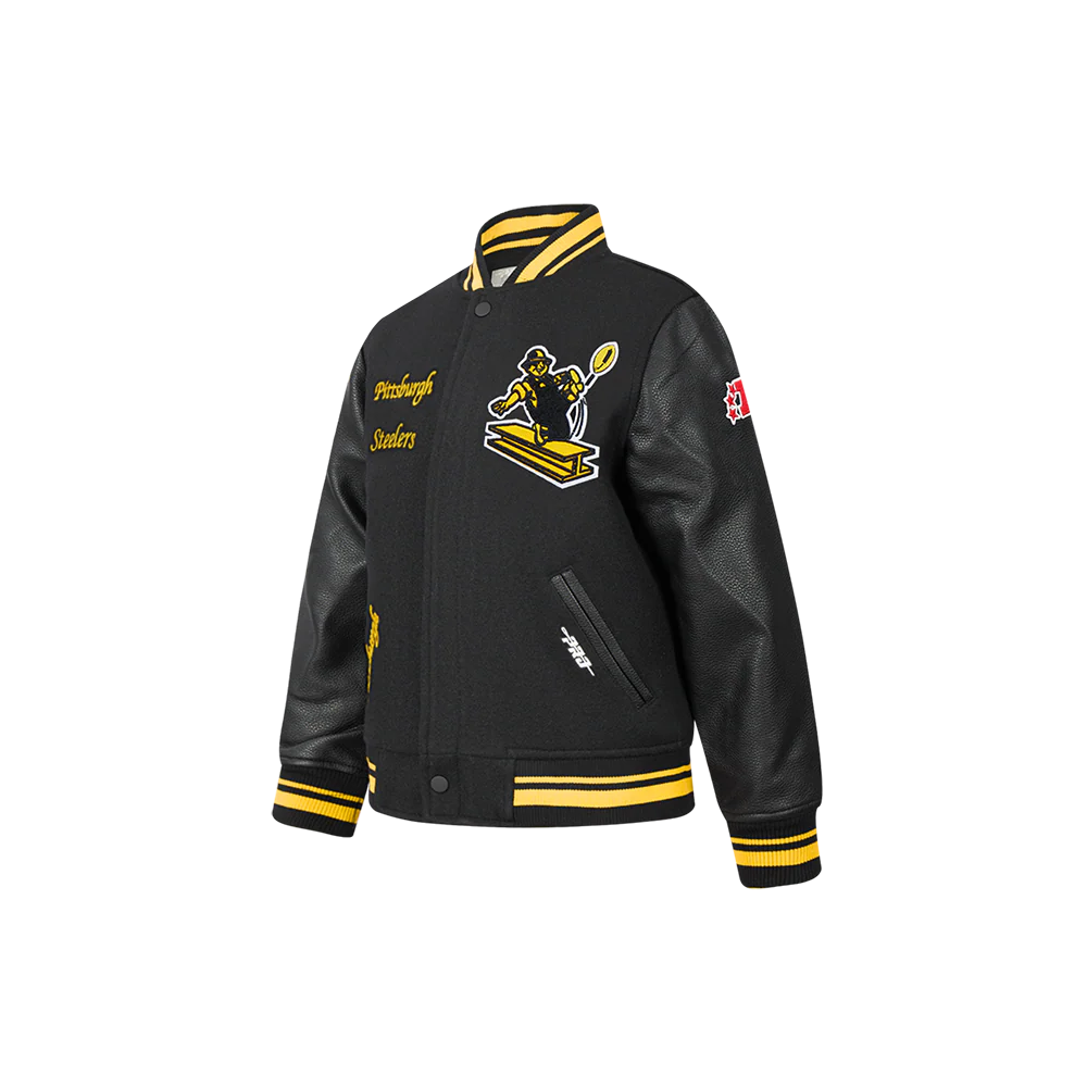 NFL PITTSBURGH STEELERS RETRO CLASSIC LITTLE BOYS RIB WOOL VARSITY JACKET