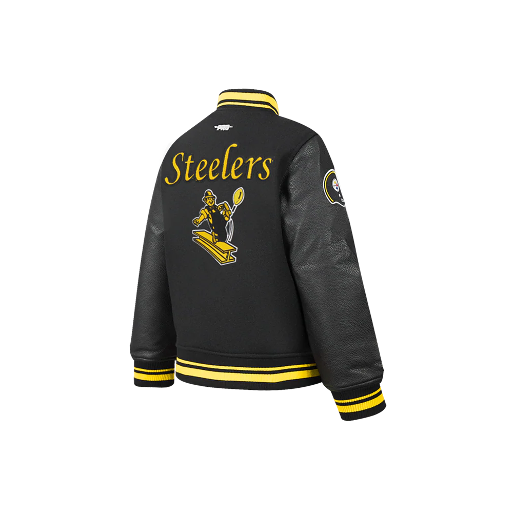 NFL PITTSBURGH STEELERS RETRO CLASSIC LITTLE BOYS RIB WOOL VARSITY JACKET