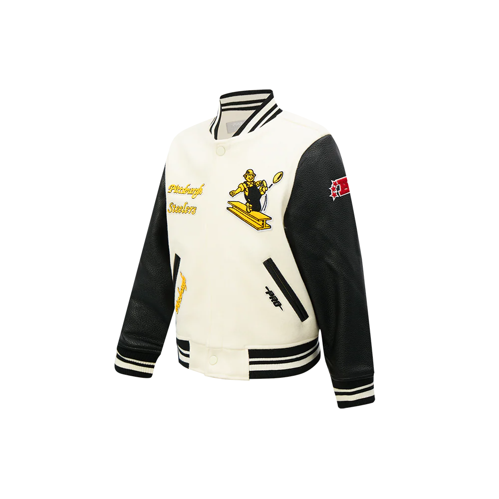 NFL PITTSBURGH STEELERS RETRO CLASSIC LITTLE BOYS RIB WOOL VARSITY JACKET
