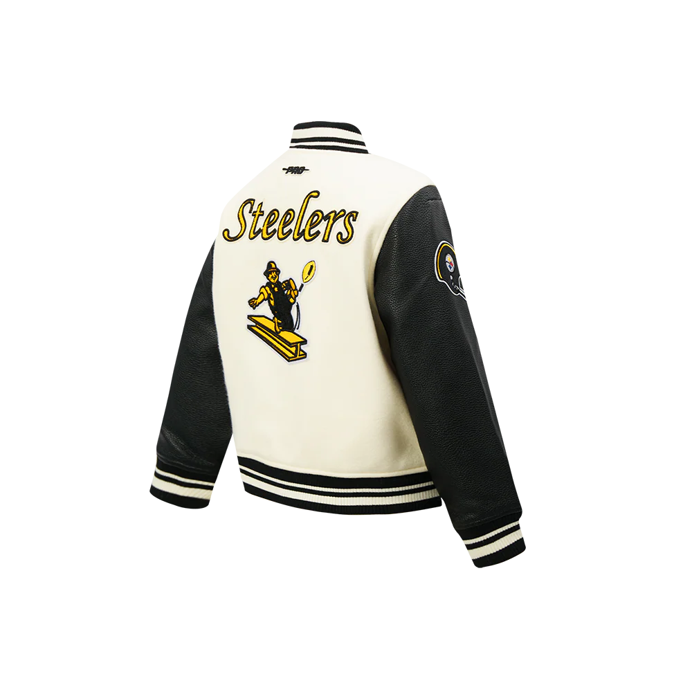 NFL PITTSBURGH STEELERS RETRO CLASSIC LITTLE BOYS RIB WOOL VARSITY JACKET