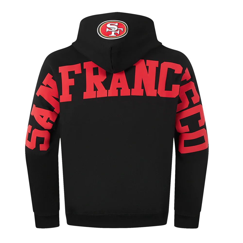 NFL SAN FRANCISCO 49ERS WINGSPAN MEN'S DROP SHOULDER FLEECE PULLOVER HOODIE