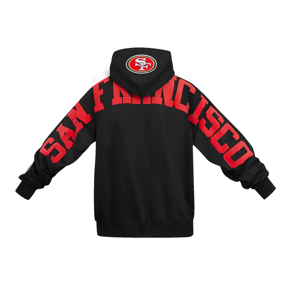 NFL SAN FRANCISCO 49ERS WINGSPAN MEN'S DROP SHOULDER FLEECE PULLOVER HOODIE