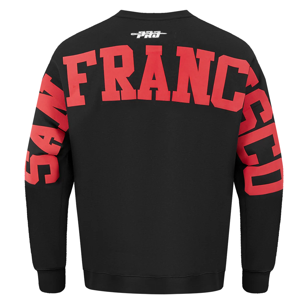 NFL SAN FRANCISCO 49ERS WINGSPAN MEN'S DROP SHOULDER FLEECE CREWNECK