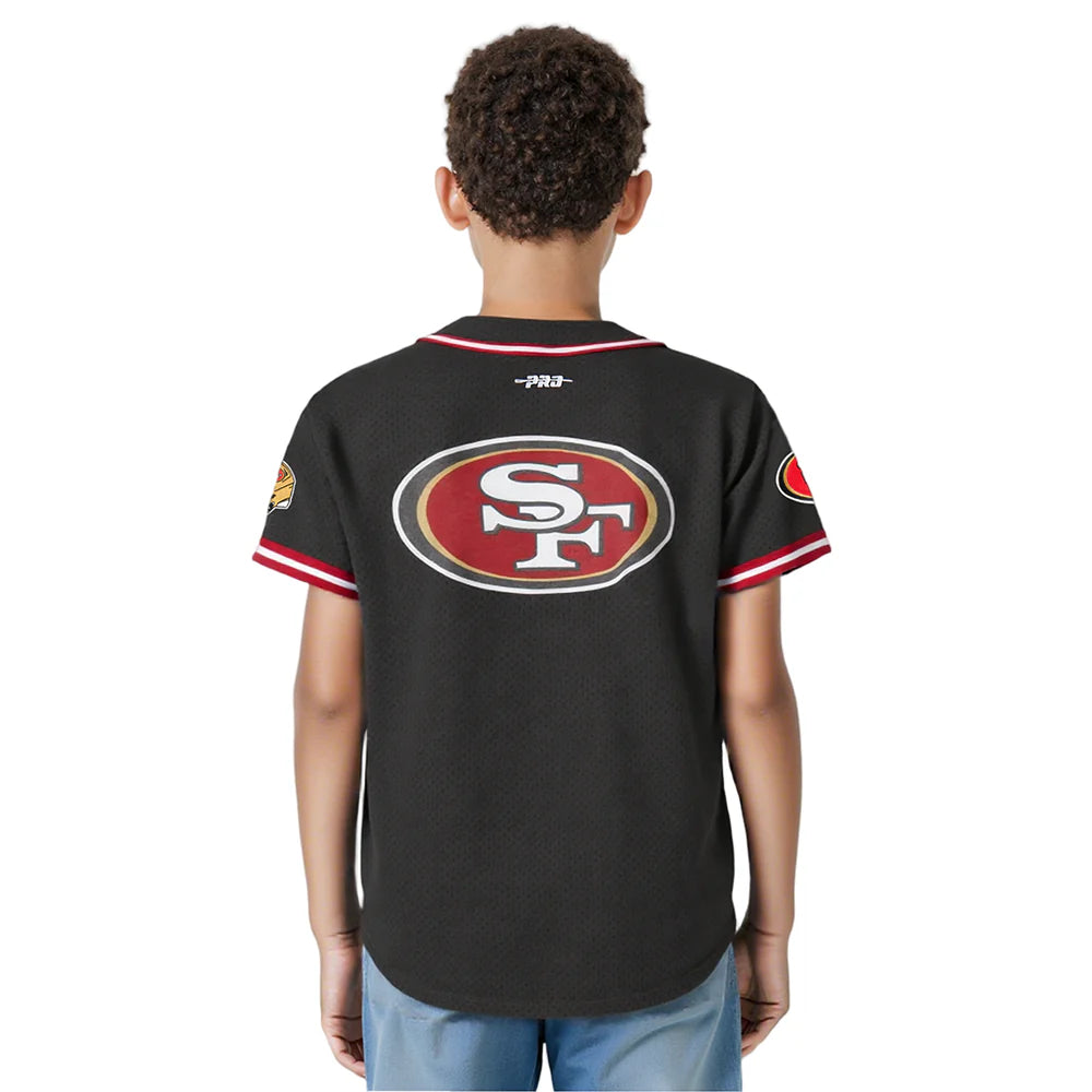 NFL SAN FRANCISCO 49ERS CLASSIC BIG BOYS MESH BUTTON DOWN SHIRT