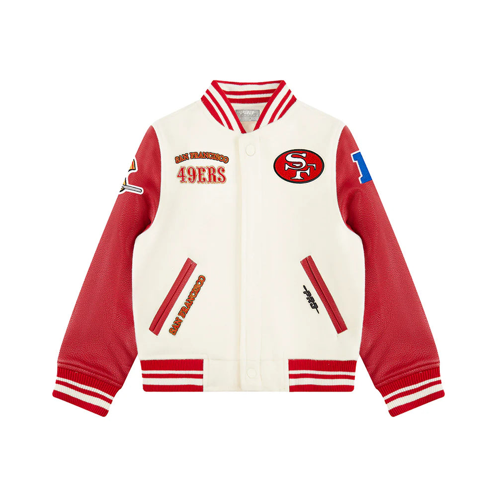 NFL SAN FRANCISCO 49ERS RETRO CLASSIC BIG BOYS RIB WOOL VARSITY JACKET