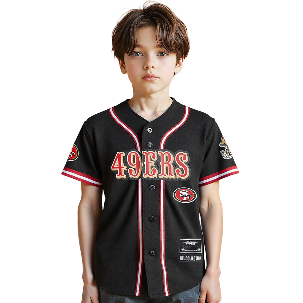 NFL SAN FRANCISCO 49ERS CLASSIC LITTLE BOYS MESH BUTTON DOWN SHIRT