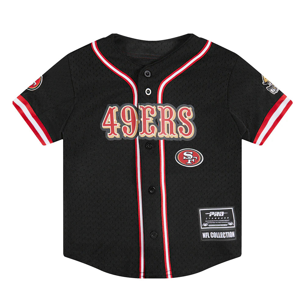 NFL SAN FRANCISCO 49ERS CLASSIC LITTLE BOYS MESH BUTTON DOWN SHIRT