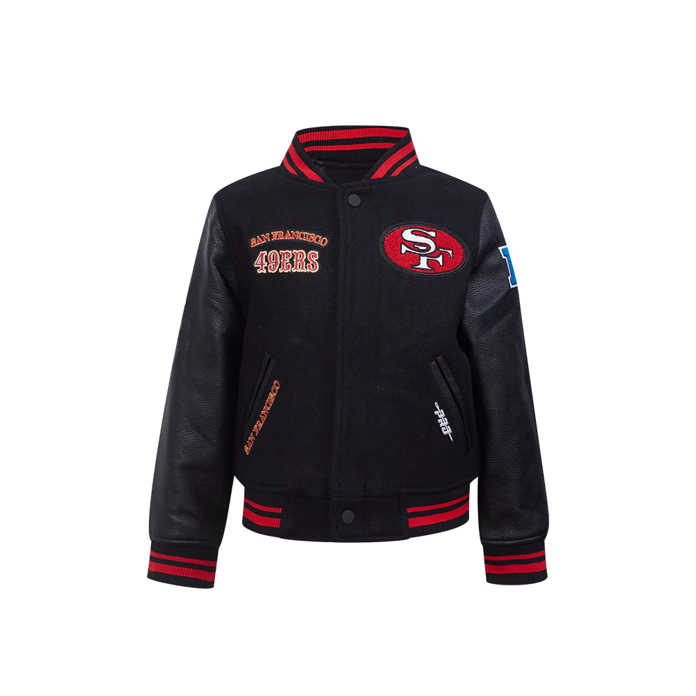 NFL SAN FRANCISCO 49ERS RETRO CLASSIC LITTLE BOYS RIB WOOL VARSITY JACKET