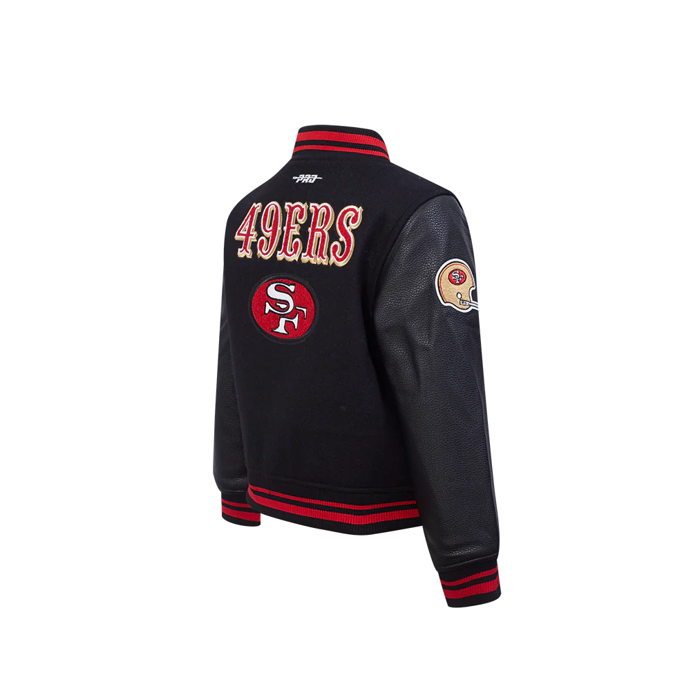 NFL SAN FRANCISCO 49ERS RETRO CLASSIC LITTLE BOYS RIB WOOL VARSITY JACKET