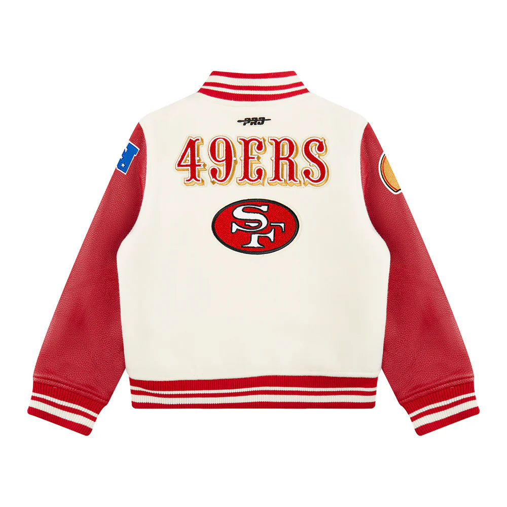 NFL SAN FRANCISCO 49ERS RETRO CLASSIC LITTLE BOYS RIB WOOL VARSITY JACKET