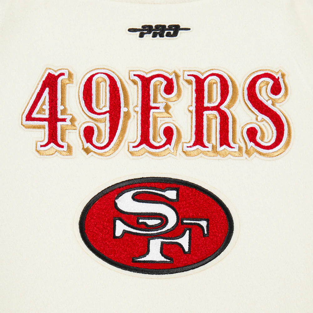 NFL SAN FRANCISCO 49ERS RETRO CLASSIC LITTLE BOYS RIB WOOL VARSITY JACKET