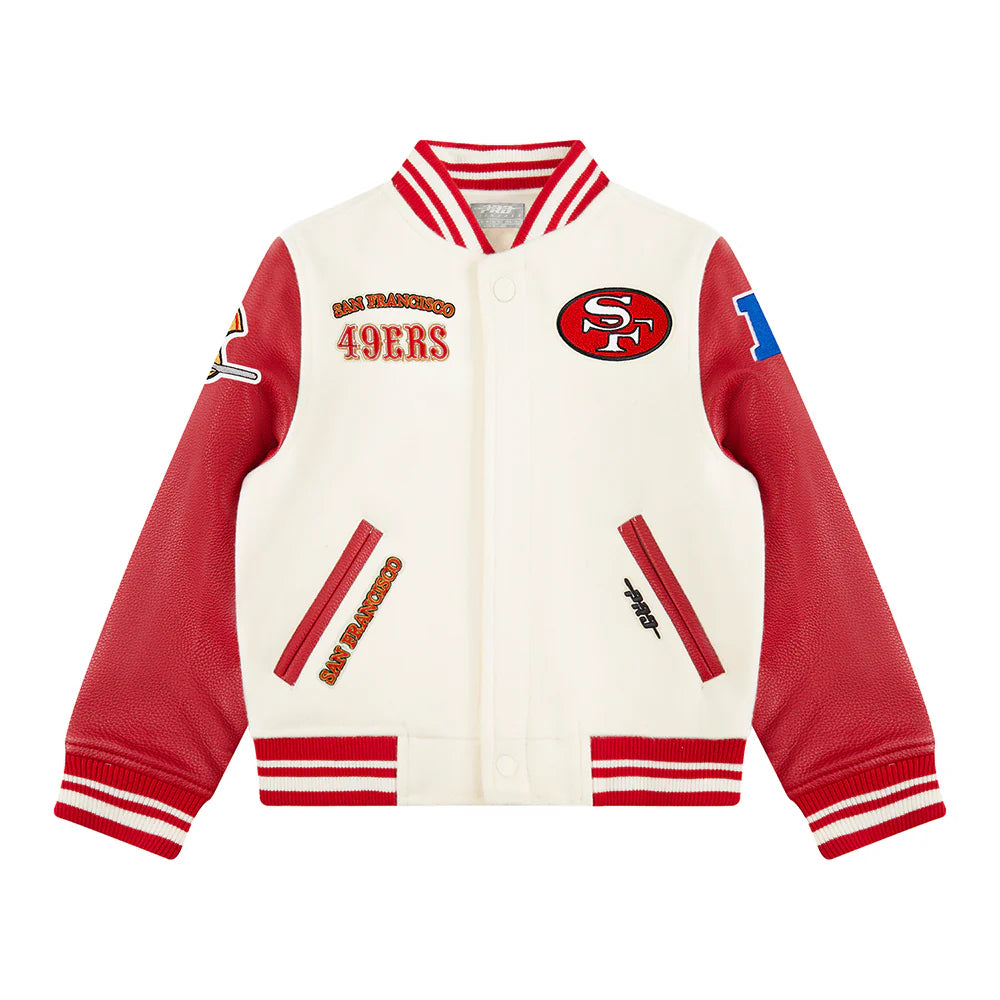 NFL SAN FRANCISCO 49ERS RETRO CLASSIC TODDLER BOYS RIB WOOL VARSITY JACKET