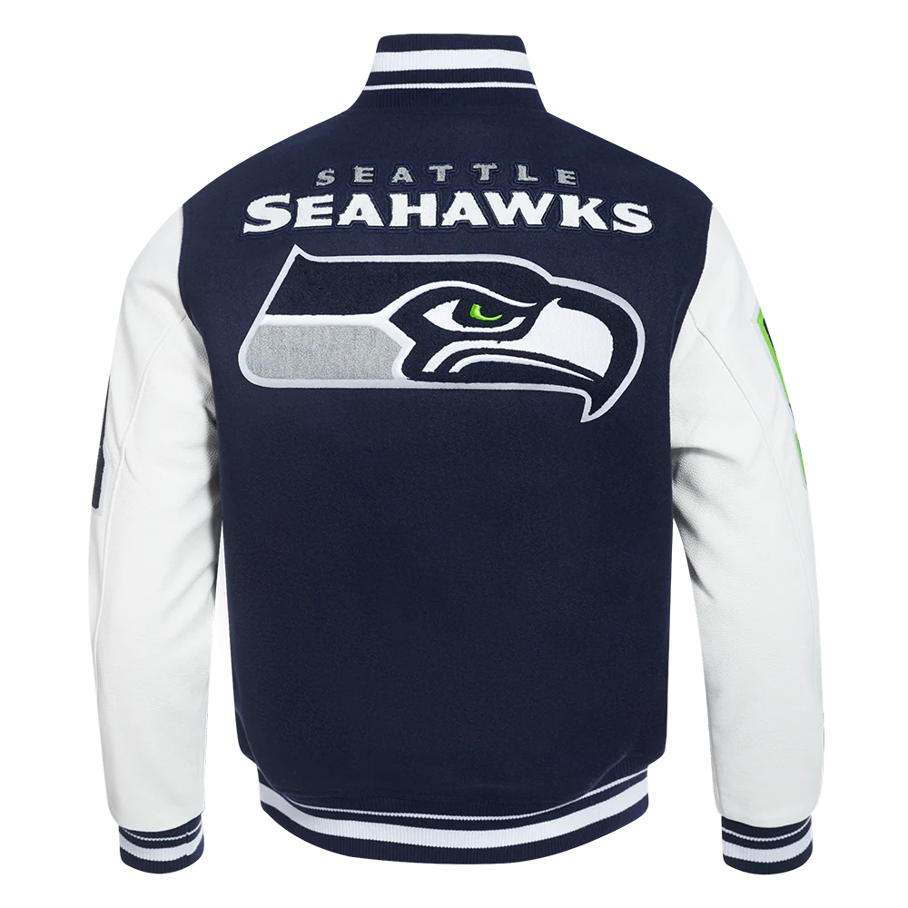 NFL SEATTLE SEAHAWKS MASHUP MEN'S RIB WOOL VARSITY JACKET