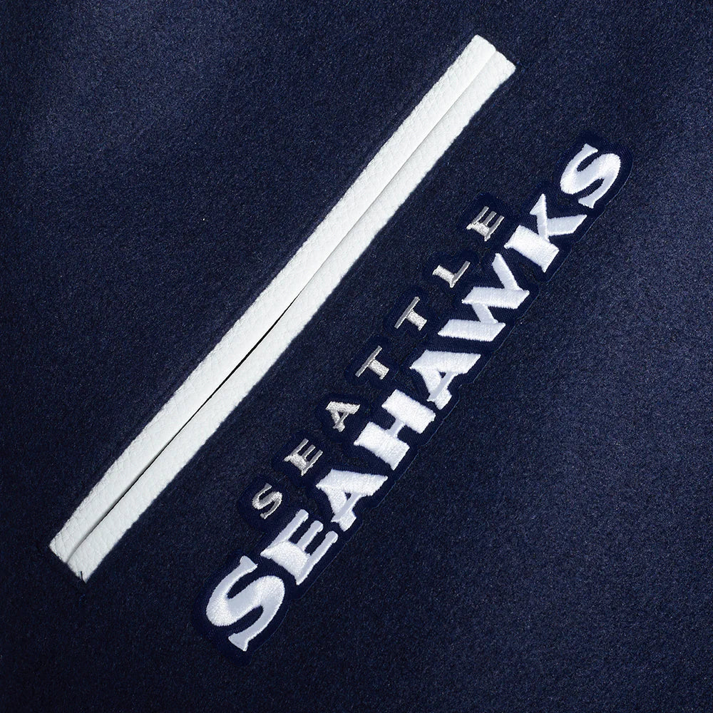 NFL SEATTLE SEAHAWKS MASHUP MEN'S RIB WOOL VARSITY JACKET