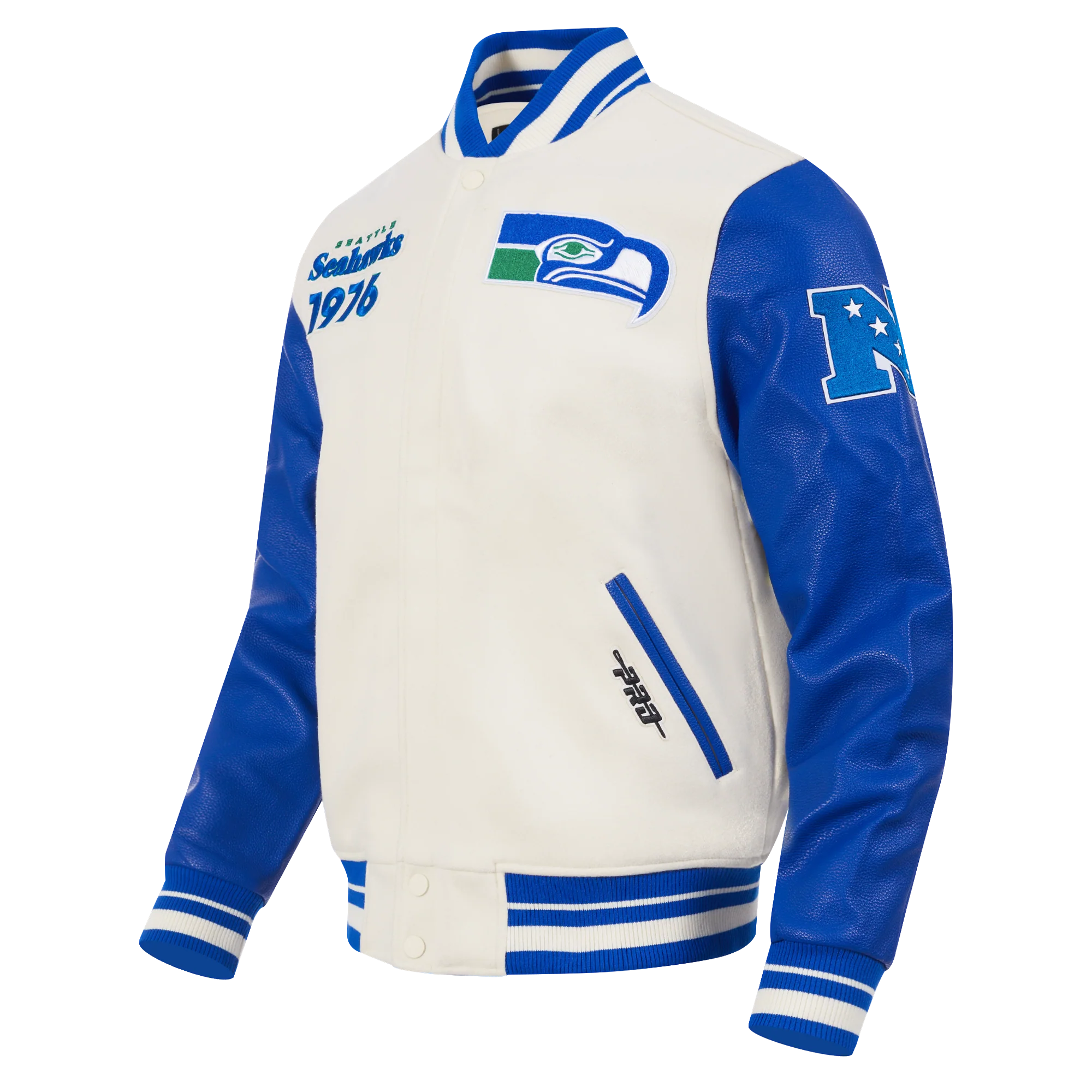 NFL SEATTLE SEAHAWKS RETRO CLASSIC MEN'S RIB WOOL VARSITY JACKET