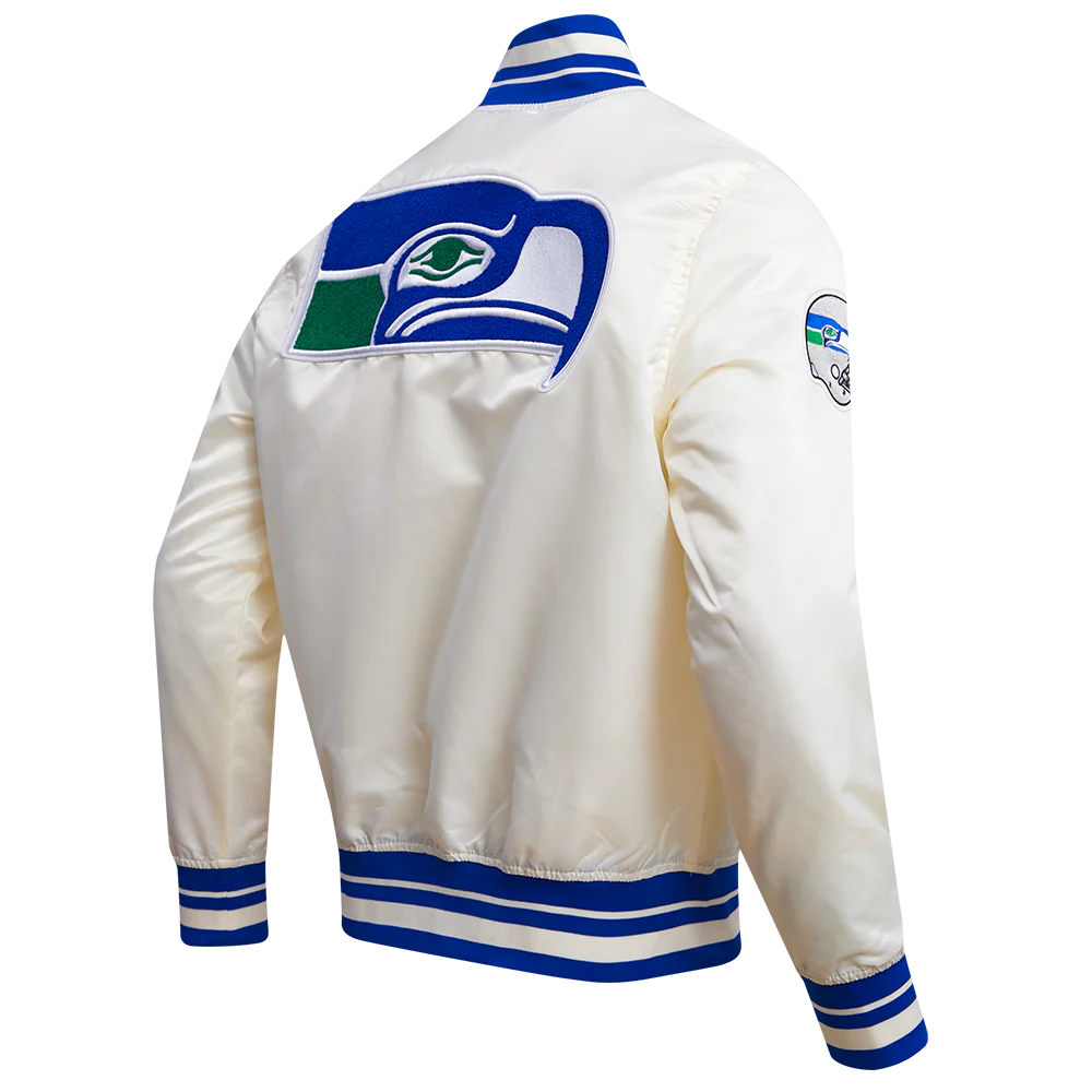 NFL SEATTLE SEAHAWKS RETRO CLASSIC MEN'S RIB SATIN JACKET