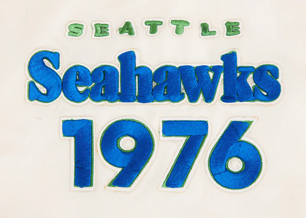 NFL SEATTLE SEAHAWKS RETRO CLASSIC MEN'S RIB SATIN JACKET