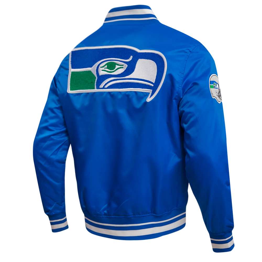 NFL SEATTLE SEAHAWKS RETRO CLASSIC MEN'S RIB SATIN JACKET