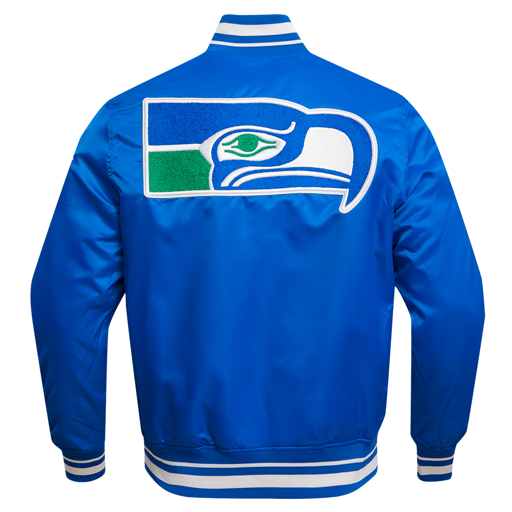 NFL SEATTLE SEAHAWKS RETRO CLASSIC MEN'S RIB SATIN JACKET