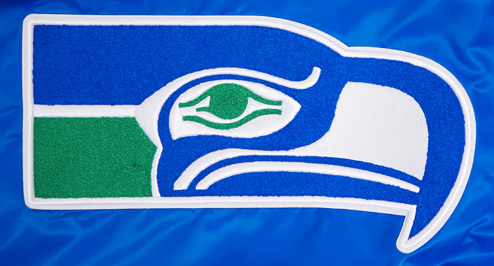 NFL SEATTLE SEAHAWKS RETRO CLASSIC MEN'S RIB SATIN JACKET