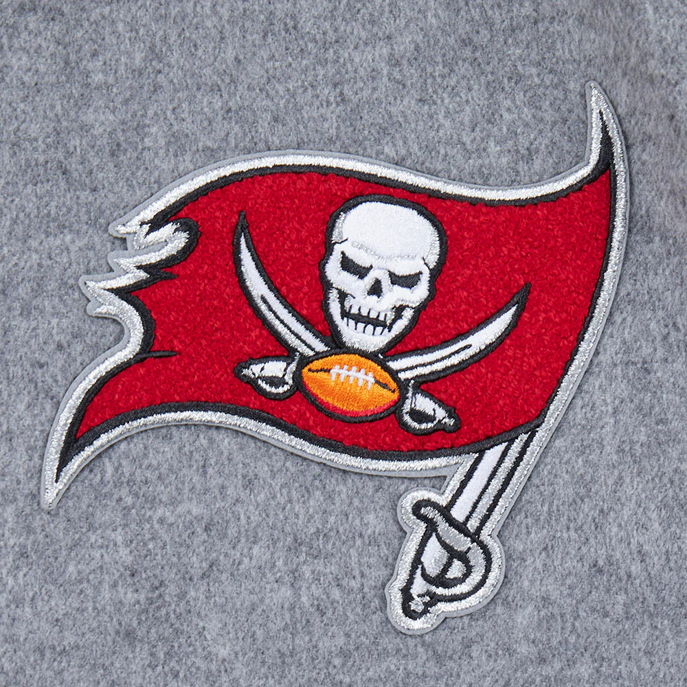 NFL TAMPA BAY BUCCANEERS OLD ENGLISH MEN'S RIB WOOL VARSITY JACKET
